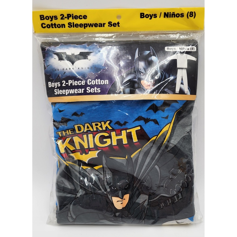 Batman The Dark Knight‎ Boys 2-Piece Cotton Sleepwear Pajama Set Size 8 NEW